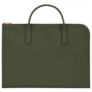 Longchamp Le Foulonné S Portfölj Dam Khaki | 5491-NUXAV