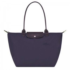 Longchamp Le Pliage Green L Toteväska Dam Marinblå | 0573-DAUOK