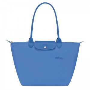 Longchamp Le Pliage Green L Toteväska Dam Blå | 4891-XKEGI