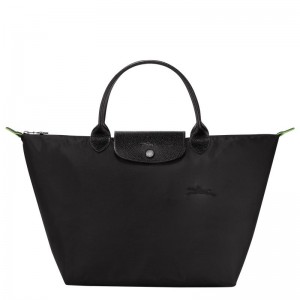 Longchamp Le Pliage Green M Handväska Dam Svarta | 0761-PWARM