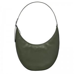 Longchamp Roseau Essential L Axelväska Dam Khaki | 6195-TLNBJ