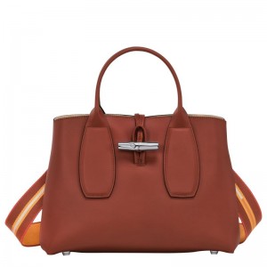 Longchamp Roseau M Handväska Dam Bruna | 2194-SCFLQ