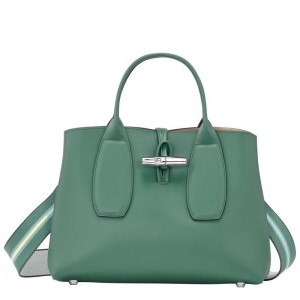 Longchamp Roseau M Handväska Dam Olivgröna | 1043-AWQND