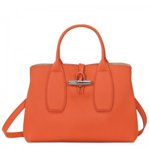 Longchamp Roseau M Handväska Dam Orange | 7629-ERVMD