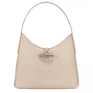 Longchamp Roseau M Hobo Väska Dam Vita | 4375-BCRDL