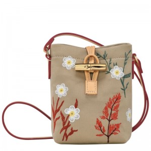 Longchamp Roseau XS Crossbody Väska Dam Beige | 8926-WLXRQ