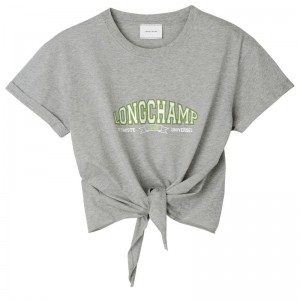 Longchamp Tied T-shirt Dam Grå | 5312-JZUTY