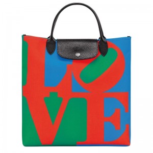 Longchamp x Robert Indiana L Handväska Dam Röda Marinblå | 6851-CKFNM