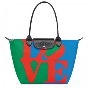 Longchamp x Robert Indiana M Toteväska Dam Röda Marinblå | 2365-YPQRB