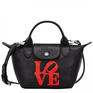 Longchamp x Robert Indiana XS Handväska Dam Svarta | 9135-QLATK