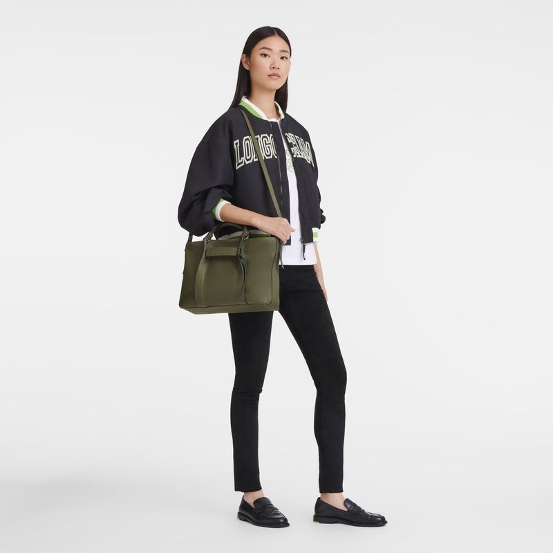 Longchamp 3D L Handväska Dam Khaki | 2507-OPXID