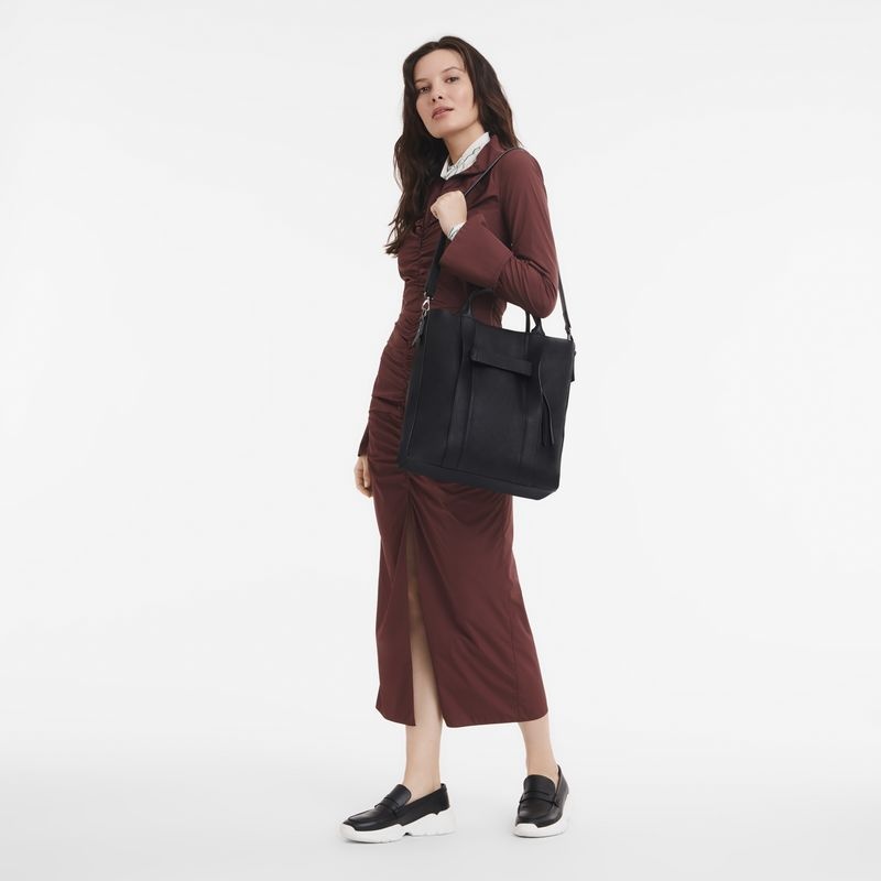 Longchamp 3D L Toteväska Dam Svarta | 7496-ADUWN