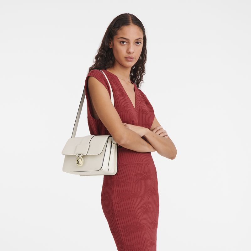 Longchamp Box-Trot M Crossbody Väska Dam Vita | 6340-GEDJU