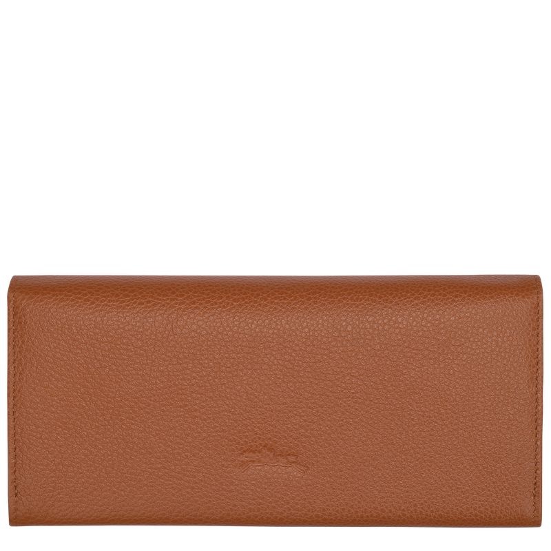 Longchamp Le Foulonné Continental Plånbok Dam Bruna | 3672-SRVXG