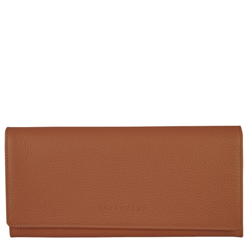 Longchamp Le Foulonné Continental Plånbok Dam Bruna | 3672-SRVXG