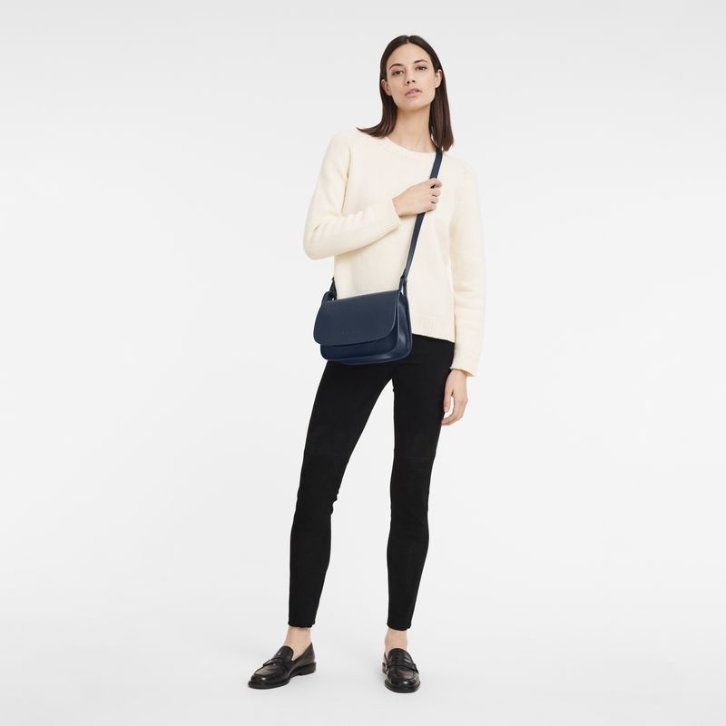 Longchamp Le Foulonné M Crossbody Väska Dam Marinblå | 7386-MYHSG