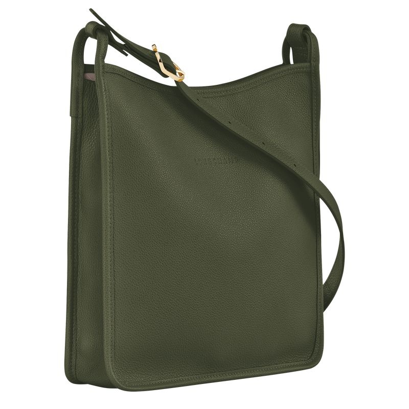 Longchamp Le Foulonné M Crossbody Väska Dam Khaki | 3248-IVUMS