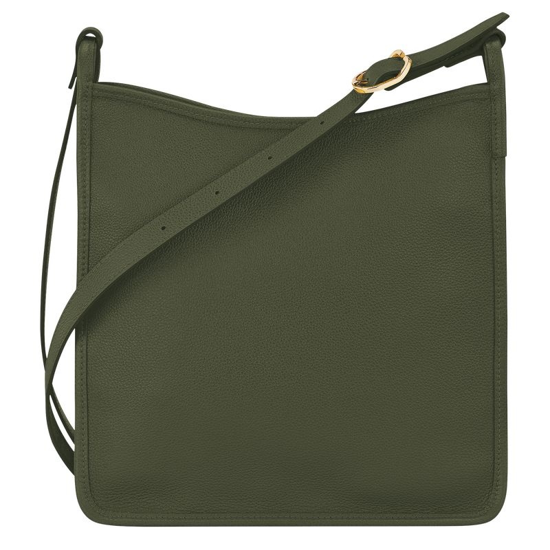 Longchamp Le Foulonné M Crossbody Väska Dam Khaki | 3248-IVUMS