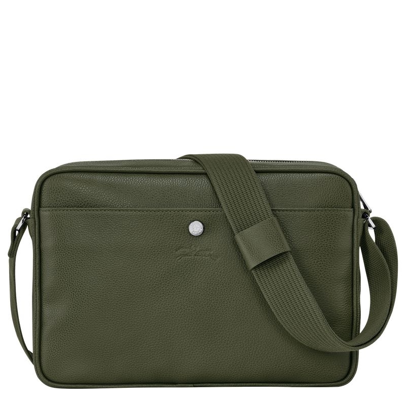 Longchamp Le Foulonné M Crossbody Väska Herr Khaki | 1453-ZOQBY