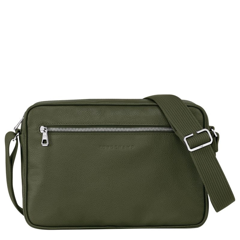 Longchamp Le Foulonné M Crossbody Väska Herr Khaki | 1453-ZOQBY