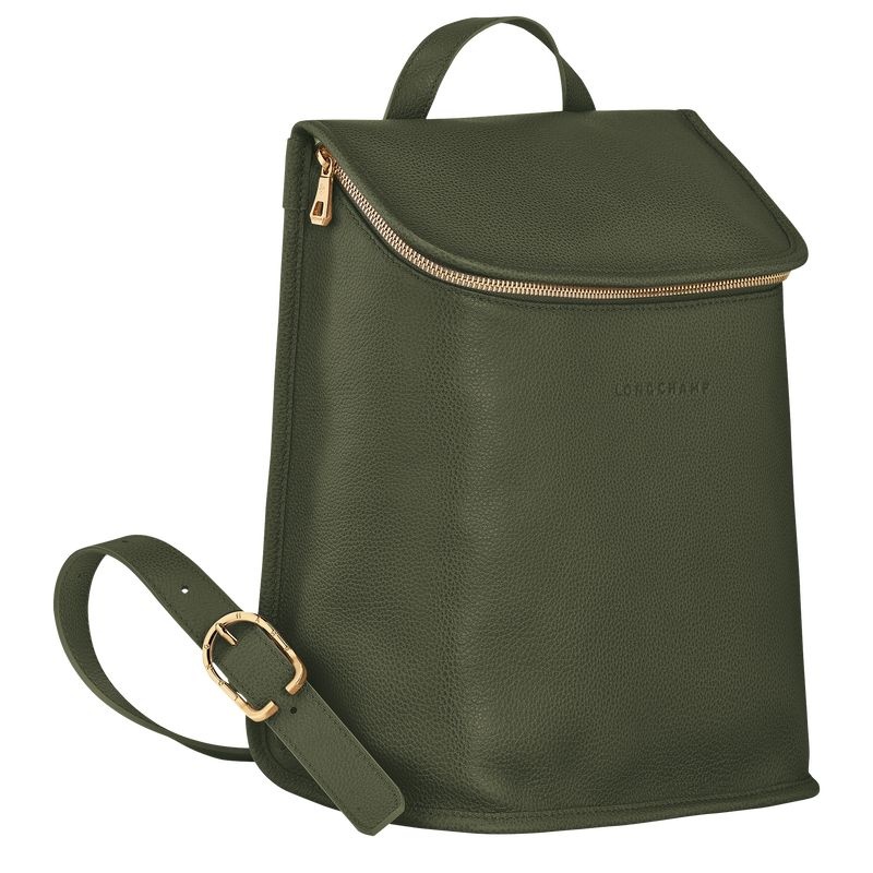 Longchamp Le Foulonné Ryggsäckar Dam Khaki | 5864-MSWNQ