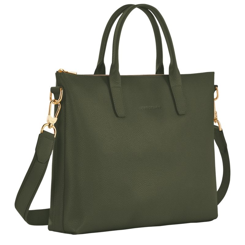 Longchamp Le Foulonné S Portfölj Dam Khaki | 5834-PEZYA