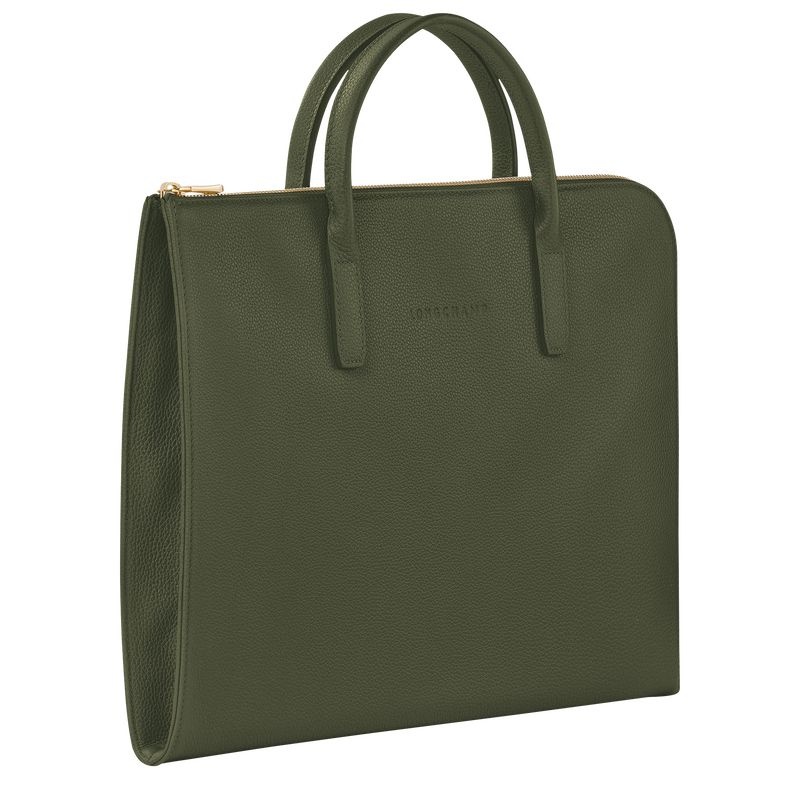 Longchamp Le Foulonné S Portfölj Dam Khaki | 5370-DKXIA