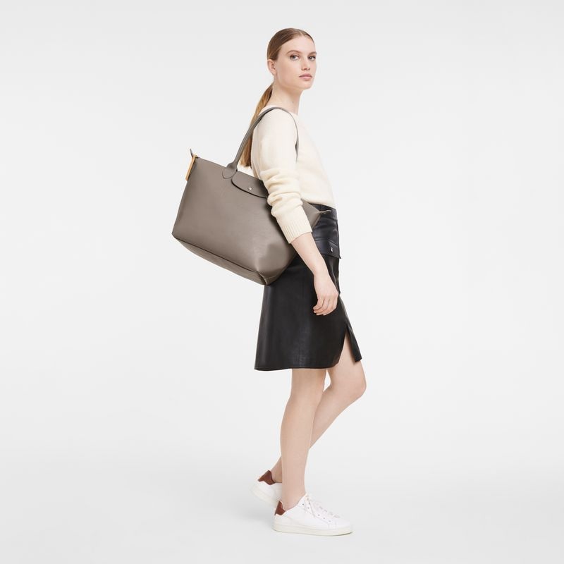 Longchamp Le Pliage City L Toteväska Dam Grå Bruna | 5269-XPVAD