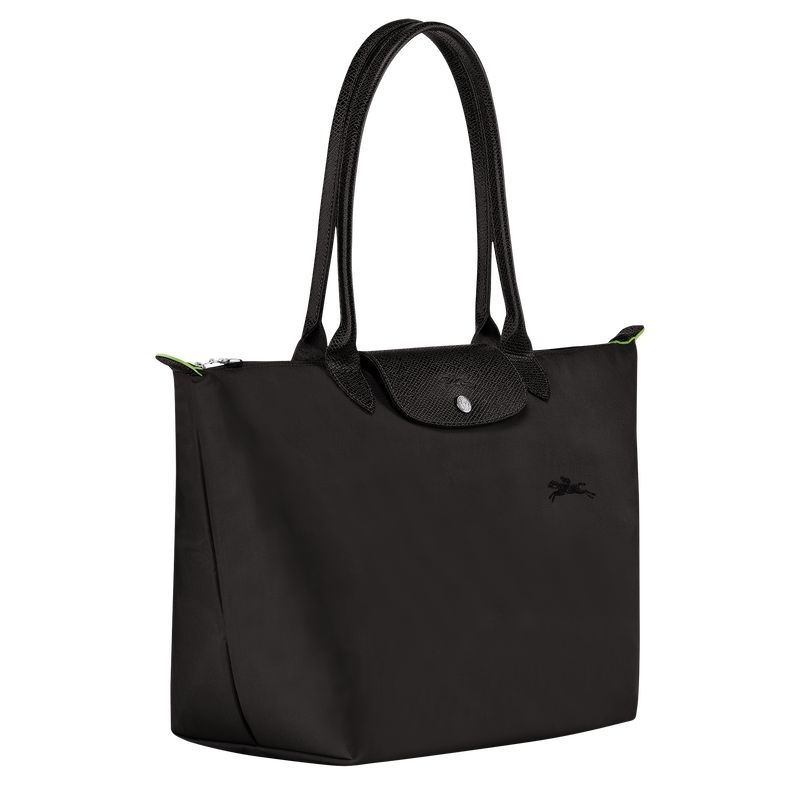 Longchamp Le Pliage Green L Toteväska Dam Svarta | 8912-BXDIL