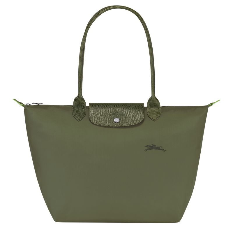 Longchamp Le Pliage Green L Toteväska Dam Gröna | 7438-FVEKN