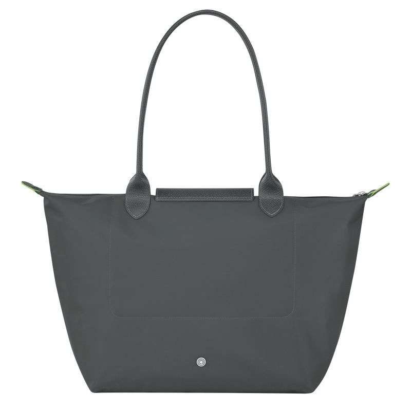 Longchamp Le Pliage Green L Toteväska Dam Mörkgrå | 0915-BJURW