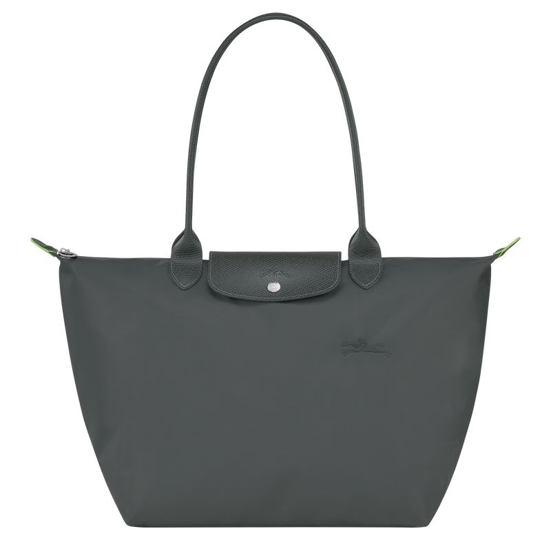 Longchamp Le Pliage Green L Toteväska Dam Mörkgrå | 0915-BJURW