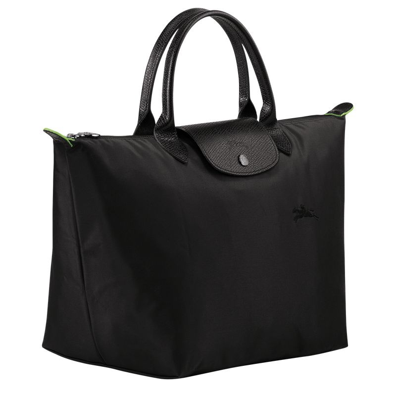 Longchamp Le Pliage Green M Handväska Dam Svarta | 0761-PWARM