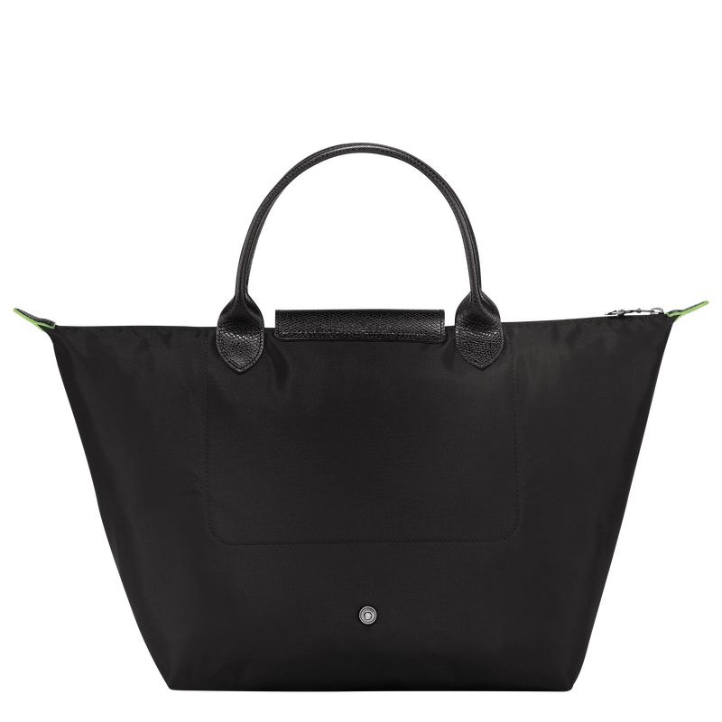 Longchamp Le Pliage Green M Handväska Dam Svarta | 0761-PWARM