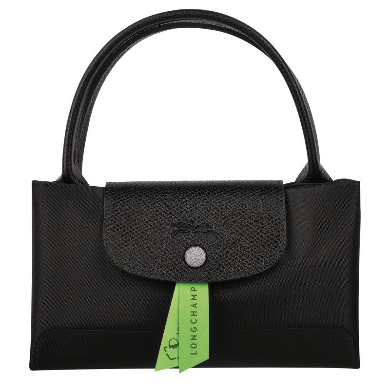 Longchamp Le Pliage Green M Handväska Dam Svarta | 0761-PWARM