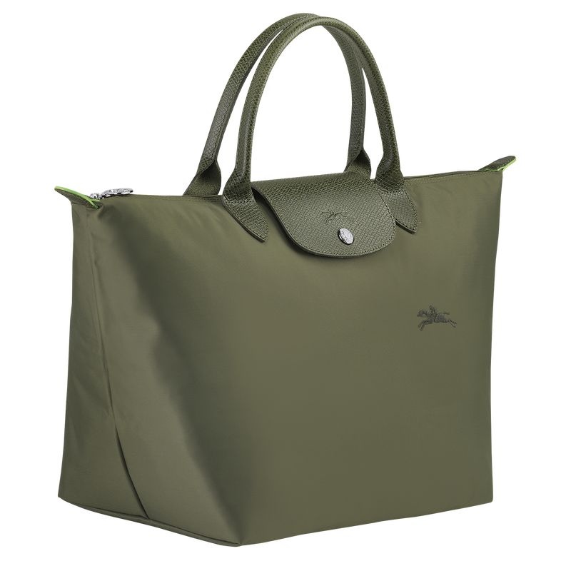 Longchamp Le Pliage Green M Handväska Dam Olivgröna | 1698-OAJYL