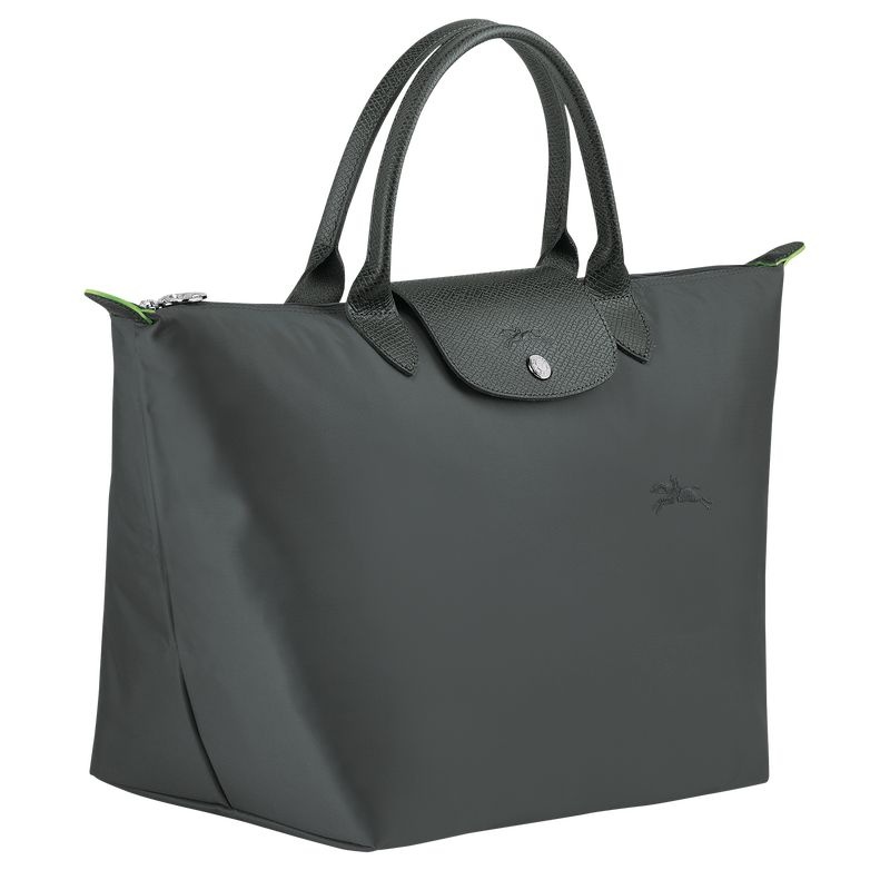 Longchamp Le Pliage Green M Handväska Dam Mörkgrå | 4752-XDJKC