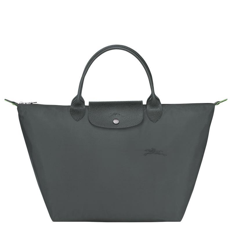 Longchamp Le Pliage Green M Handväska Dam Mörkgrå | 4752-XDJKC