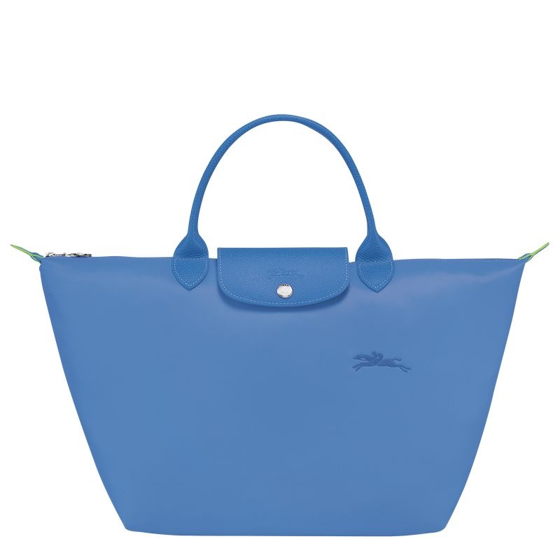 Longchamp Le Pliage Green M Handväska Dam Blå | 9572-ACYTP