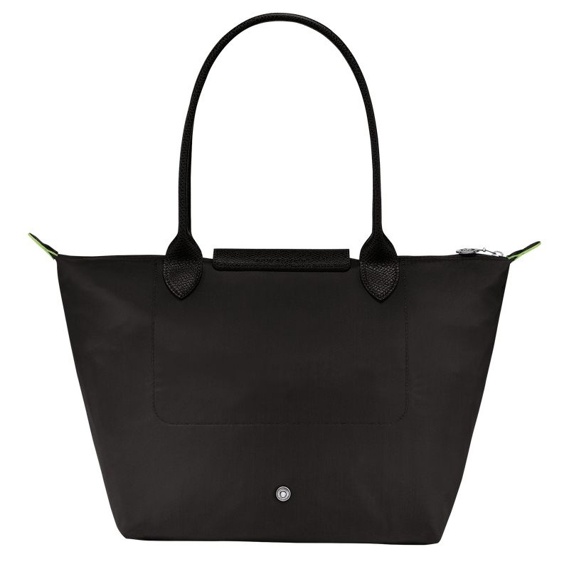 Longchamp Le Pliage Green M Toteväska Dam Svarta | 0893-KSENH