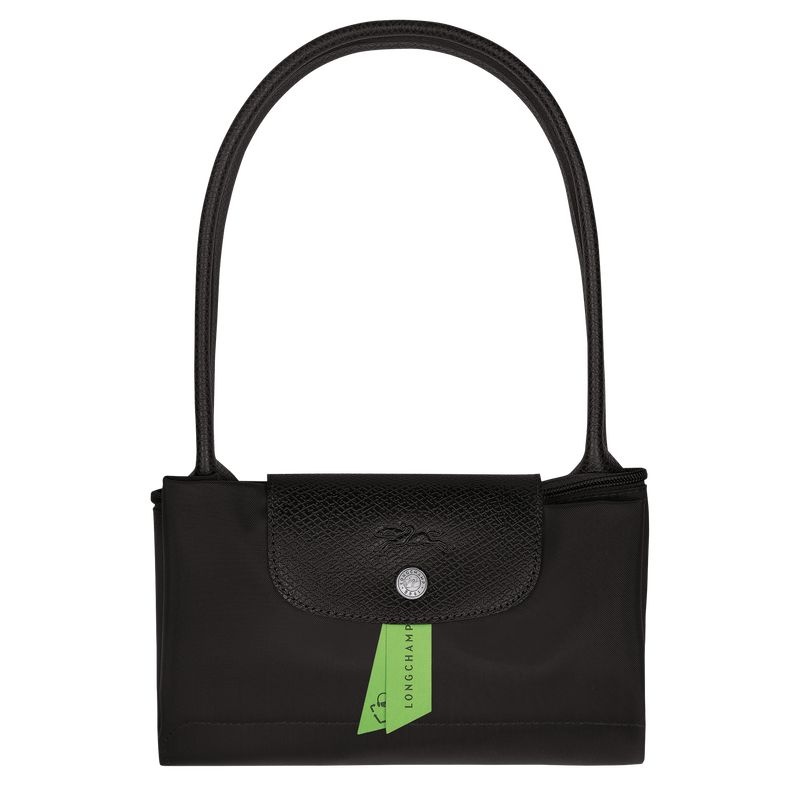 Longchamp Le Pliage Green M Toteväska Dam Svarta | 0893-KSENH