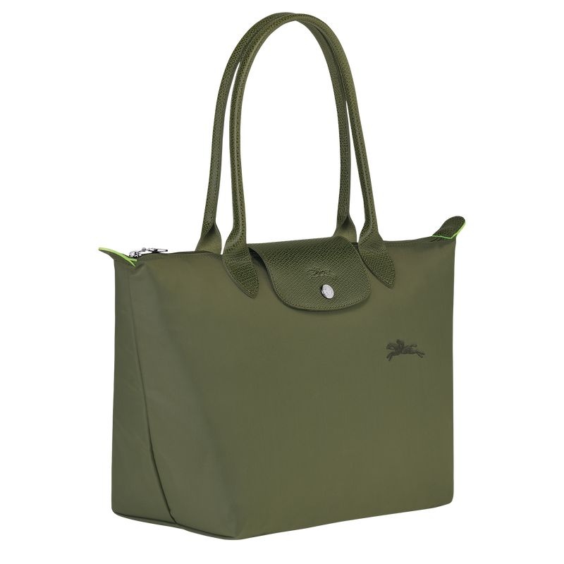 Longchamp Le Pliage Green M Toteväska Dam Gröna | 7316-VZGXH