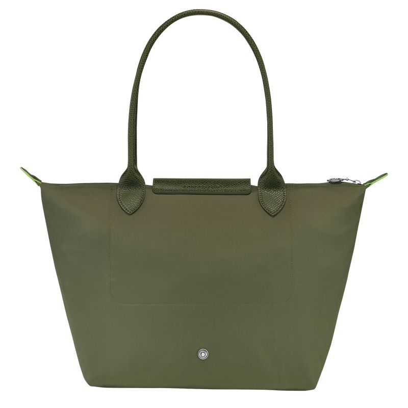 Longchamp Le Pliage Green M Toteväska Dam Gröna | 7316-VZGXH