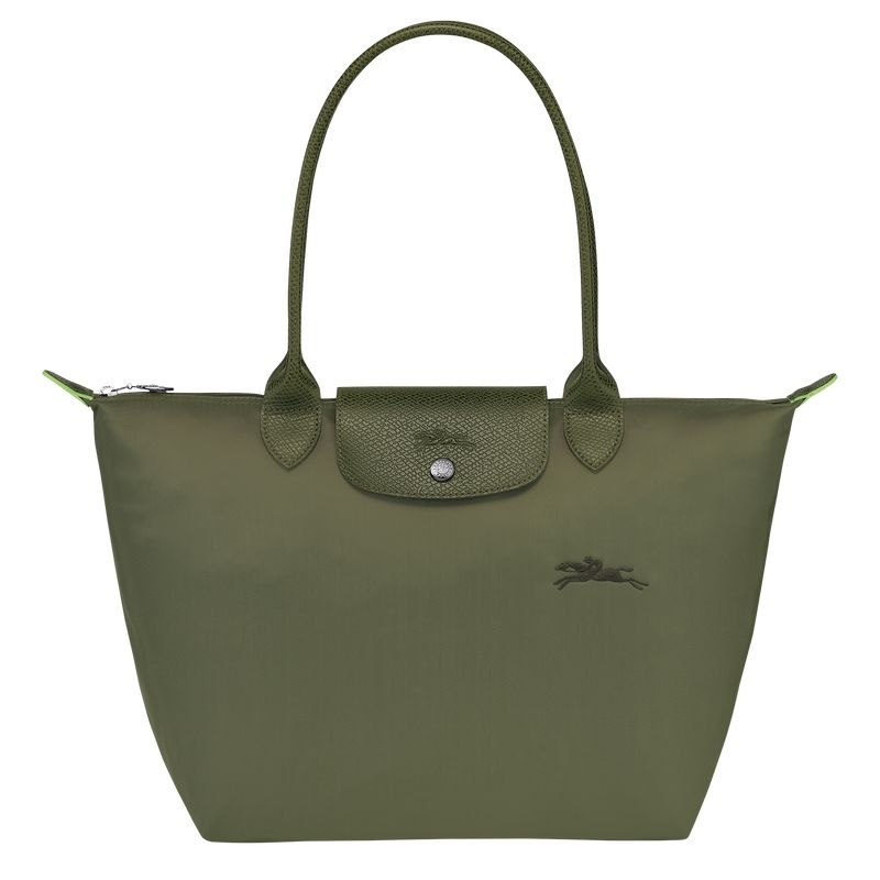 Longchamp Le Pliage Green M Toteväska Dam Gröna | 7316-VZGXH