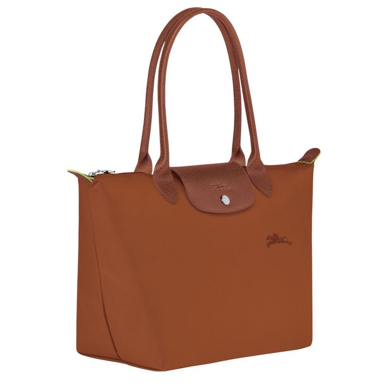 Longchamp Le Pliage Green M Toteväska Dam Bruna | 0241-LBQIX