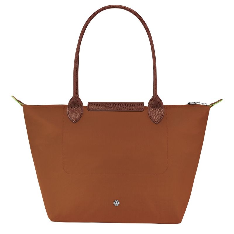 Longchamp Le Pliage Green M Toteväska Dam Bruna | 0241-LBQIX