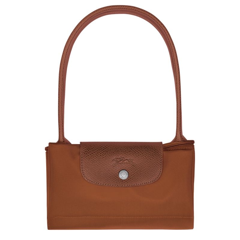 Longchamp Le Pliage Green M Toteväska Dam Bruna | 0241-LBQIX