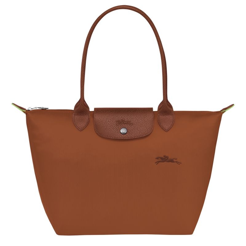 Longchamp Le Pliage Green M Toteväska Dam Bruna | 0241-LBQIX