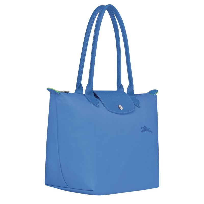 Longchamp Le Pliage Green M Toteväska Dam Blå | 0341-GJEHT