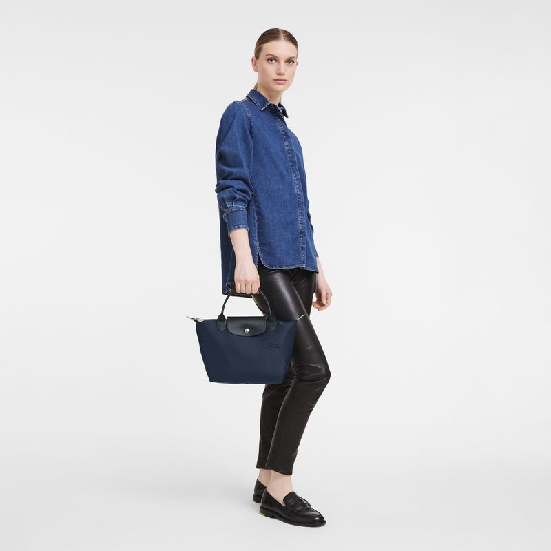 Longchamp Le Pliage Green S Handväska Dam Marinblå | 0943-DALQW